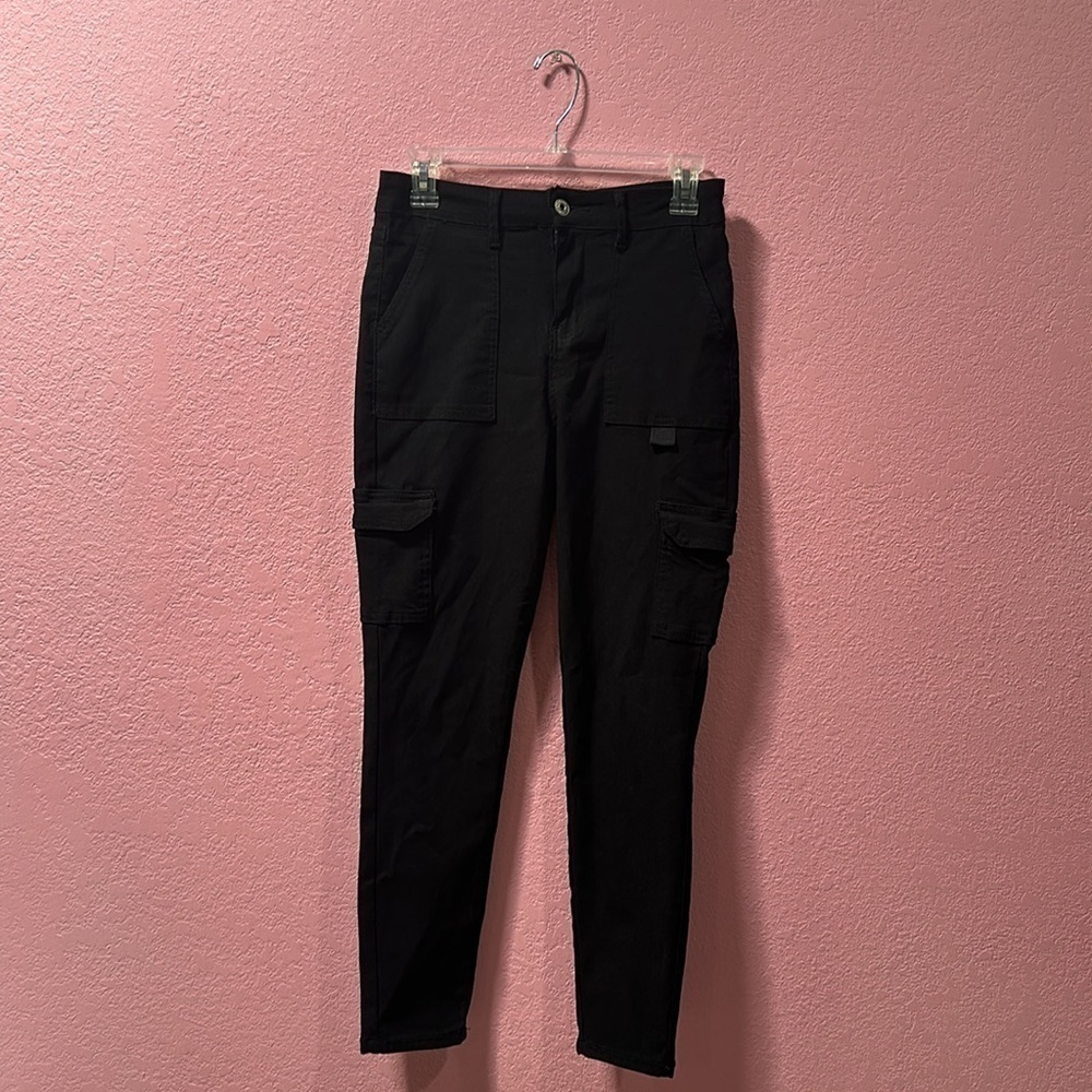 ELITE JEANS Women’s Black Cargo Stretchy Jeans Size 5/27